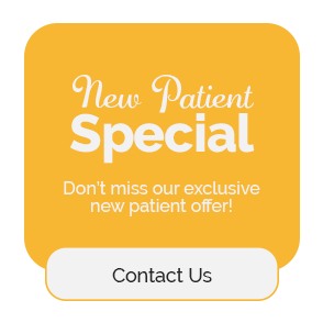 Golden Button That Reads: New Patient Special"